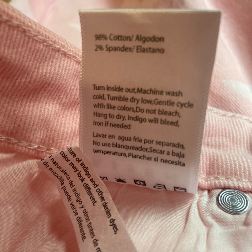 Risen Baby Pink Star Print High Rise Jeans - Picture 12 of 14